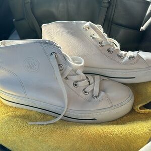 Used Paul Green Super Soft High Tops Size 6.5 Suoer Soft Leather Sneakers
